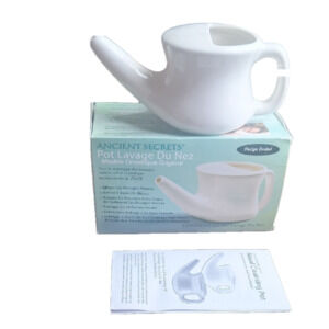 Ancient Secrets White Ceramic Nasal Cleansing Neti Pot